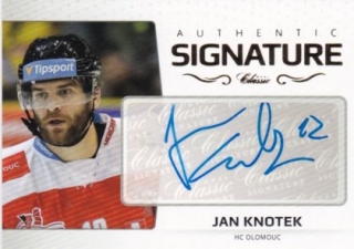 Hokejová karta Jan Knotek OFS 2018-19 Série 2 Authentic Signature Gold 