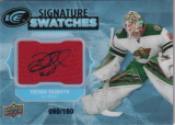 Hokejová karta Devan Dubnyk UD Ice 2017-18 Signature Swatches /150 č. SS-DD