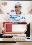 Hokejová karta Dominic Turgeon UD Premier 2018-19 Rookie Auto Patch Gold /99