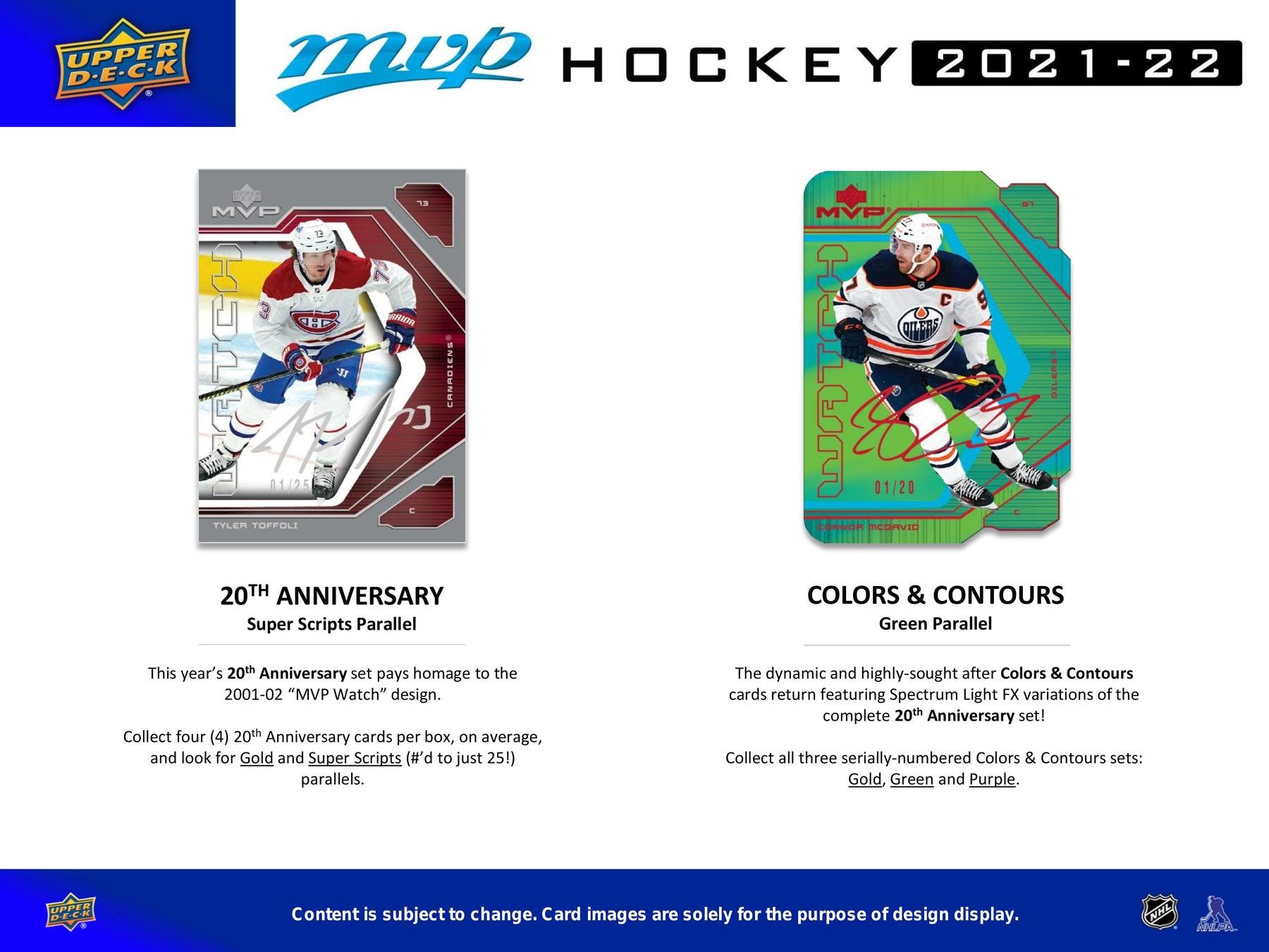 Balíček hokejových karet UD MVP 2021-22 Fat Pack
