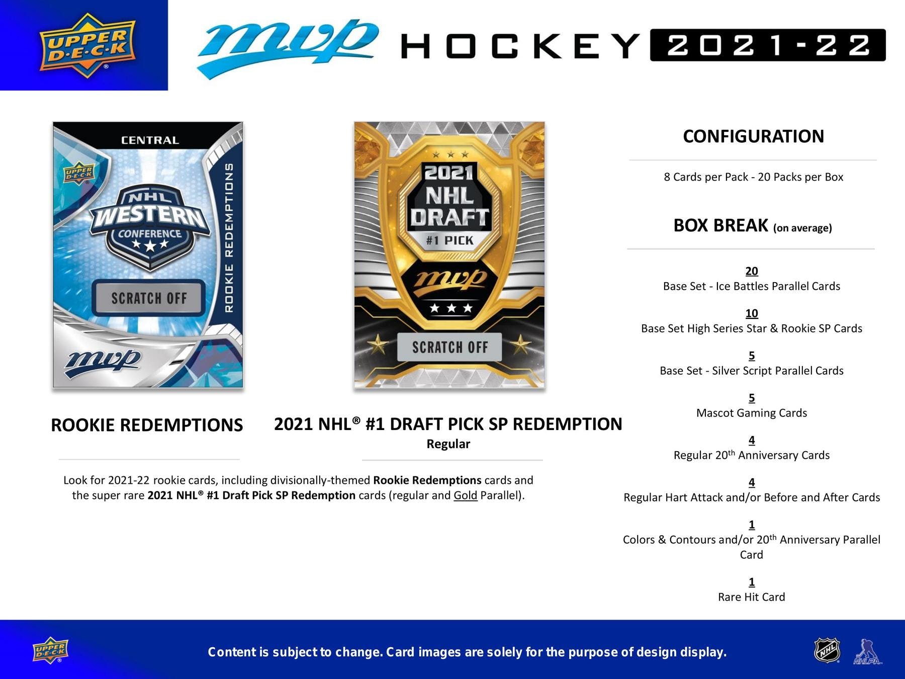 Balíček hokejových karet UD MVP 2021-22 Fat Pack