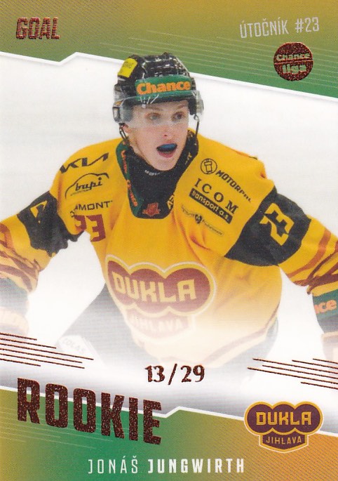 Hokejová karta Jonáš Jungwirth Goal S2 2022-23 Rookie Auto