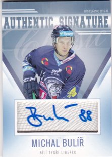 Hokejová karta Michal Bulíř  OFS 15/16 S.II. Authentic Signature