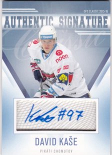 Hokejová karta David Kaše OFS 15/16 S.II. Authentic Signature