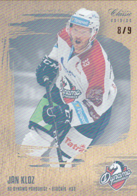 hokejová karta  Jan Kloz OFS  2019-20  serie 1 GOLD RAINBOW /9