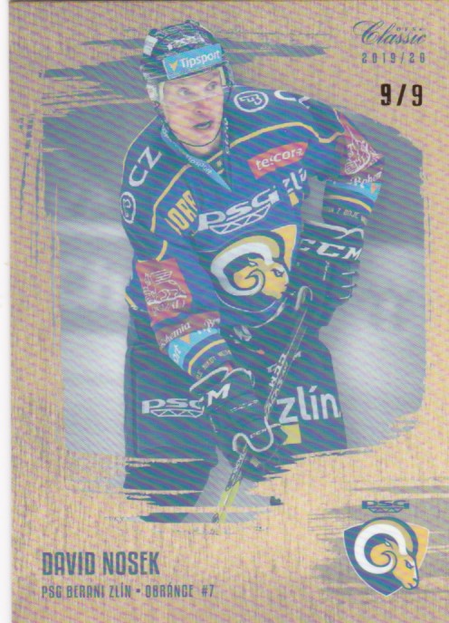hokejová karta  David Nosek OFS  2019-20  serie 1 GOLD RAINBOW /9