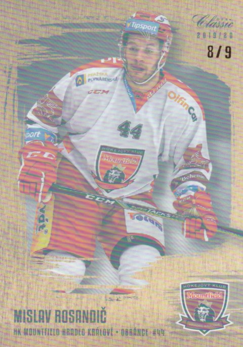 hokejová karta  Mislav Rosandič OFS  2019-20  serie 1 GOLD RAINBOW /9