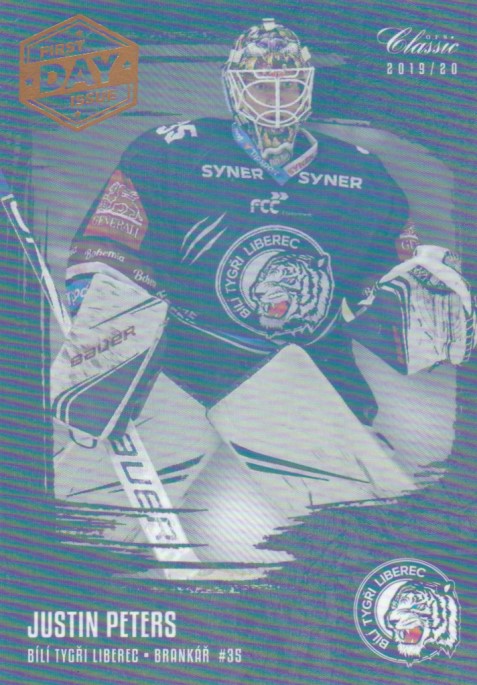 Hokejová karta Justin Peters OFS 2019-20 Série 1 First Day Issue