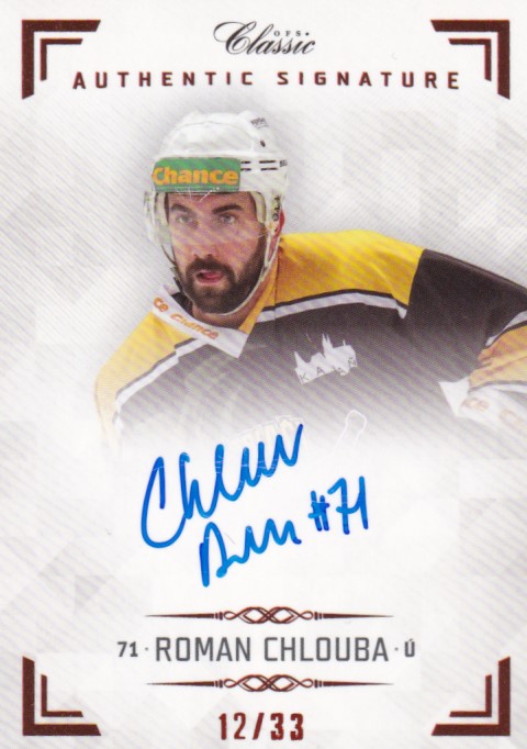 Hokejová karta Roman Chlouba OFS Chance Liga 19-20 Authentic Signature Redempt.