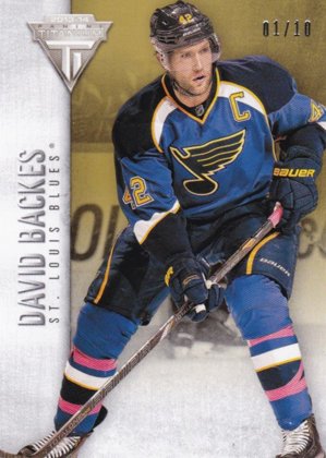 hokejová karta David Backes  Panini Titanium 2013-14 RETAIL GOLD  1/10