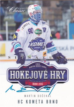 Hokejová karta Martin Dočekal OFS 15/16 Hokejové Hry Signature