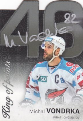 Hokejová karta Michal Vondrka OFS 2018 YWB YGB Statistics Die-Cut Signature