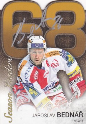 Hokejová karta Jaroslav Bednář OFS 2018 YWB YGB Statistics Die-Cut Signature