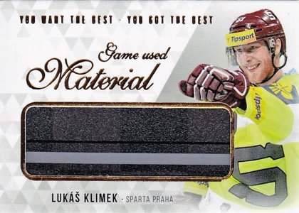 Hokejová karta Lukáš Klimek OFS 2018 YWB YGB Game Used Material