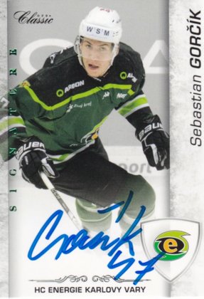 Hokejová karta Sebastian Gorčík OFS 17/18 S.II. Anniversary Signature KVA