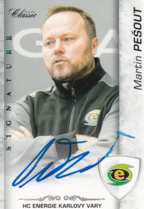 Hokejová karta Martin Pešout OFS 17/18 S.II. Anniversary Signature KVA