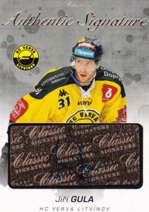 Hokejová karta Jiří Gula OFS 17/18 S.II. Authentic Signature Gold