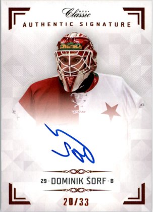 Hokejová karta Dominik Šorf OFS Chance Liga 2018-19 Authentic Signature