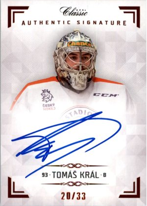 Hokejová karta Tomáš Král OFS Chance Liga 2018-19 Authentic Signature
