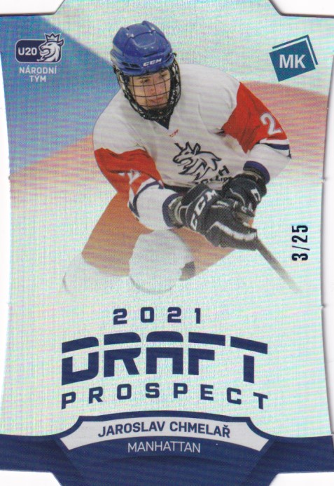 Hokejová karta Jaroslav Chmelař Moje kartičky 20-21 Draft P. Die-Cut 3/25 č. DP5