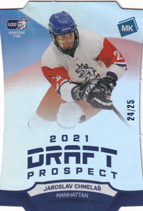 Hokejová karta Jaroslav Chmelař Moje kartičky 20-21 Draft P. Die-Cut 24/25 č.DP5