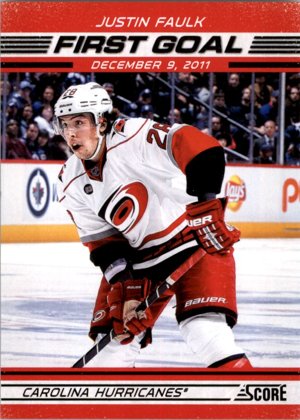 Hokejová karta Justin Faulk Score Hockey 2012-13 First Goal č. FG17