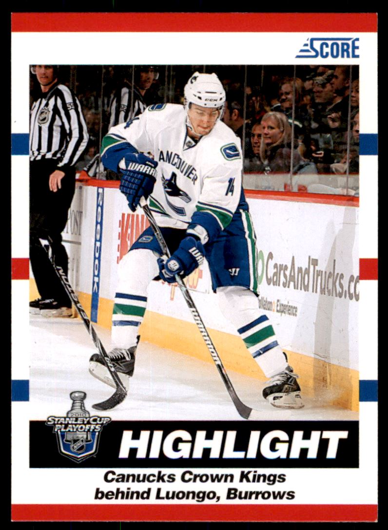 Hokejová karta Alexandre Burrows Highlight Score 2010-11 karta č.492