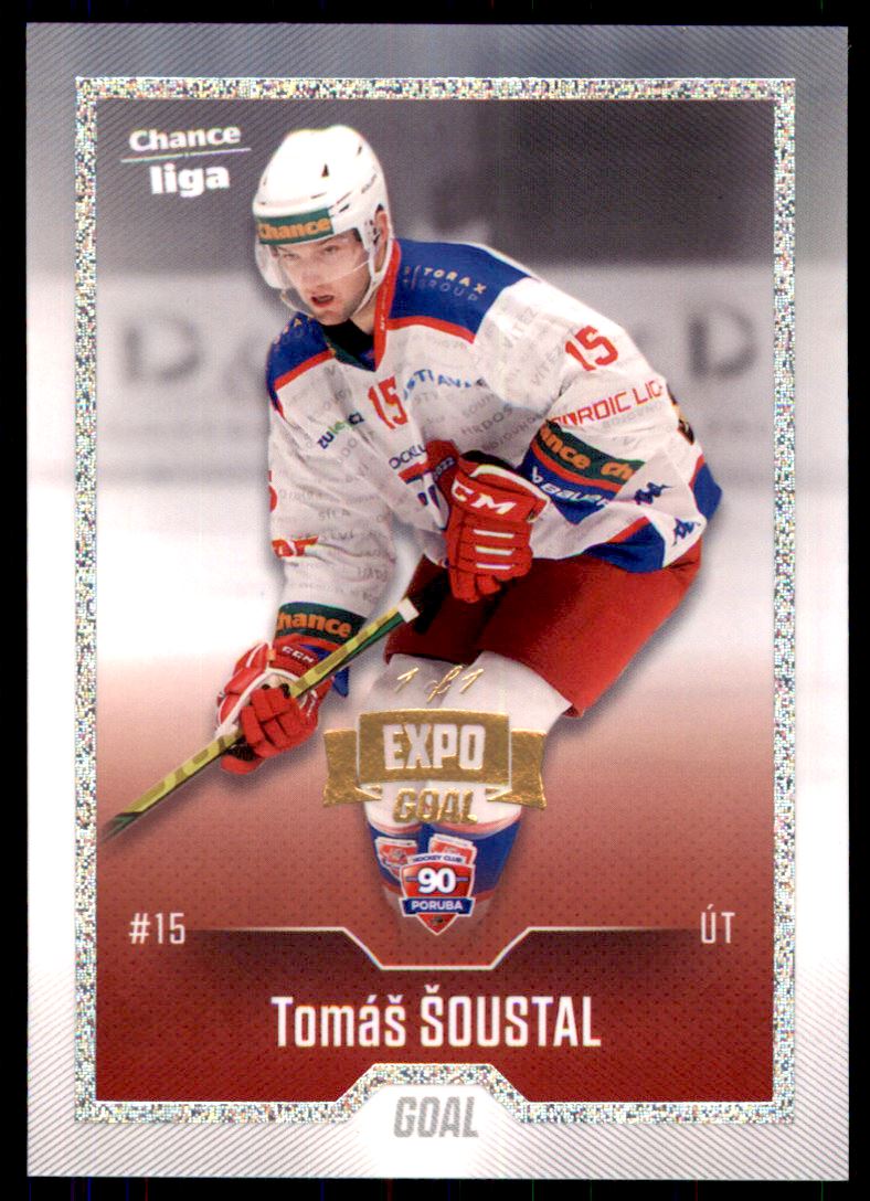 Hokejová karta Tomáš Šoustal Goal 2022-23 Expo Rainbow Dotted 1/1 č. 164