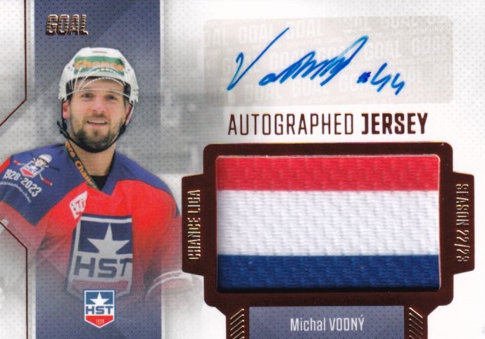 Hokejová karta Michal Vodný Goal 2022-23 Expo Auto Patch 1/1