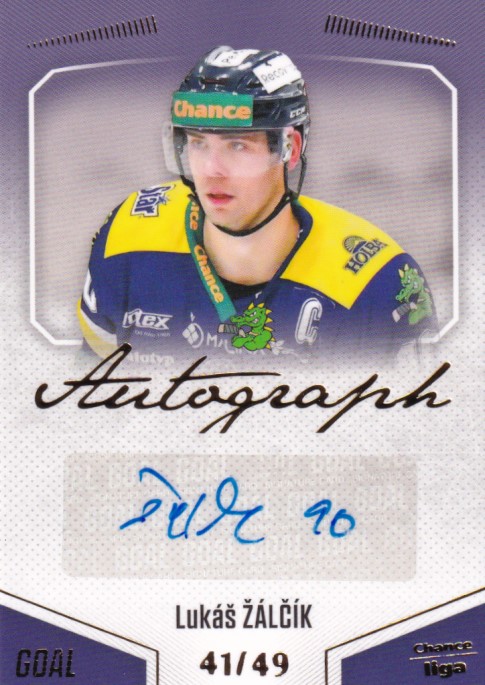 Hokejová karta Lukáš Žálčík Goal S1 2022-23 Autograph 41/49 č. A-76