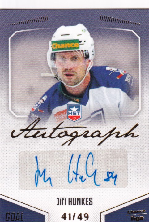 Hokejová karta Jiří Hunkes Goal S1 2022-23 Autograph 41/49 č. A-33