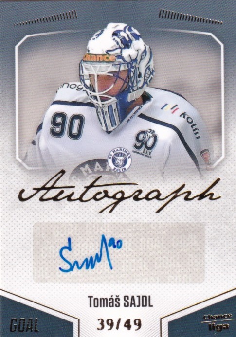 Hokejová karta Tomáš Sajdl Goal S1 2022-23 Autograph 39/49 č. A-49