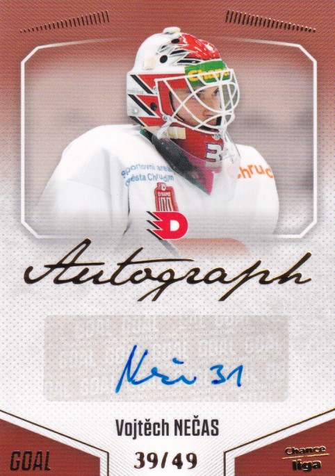 Hokejová karta Vojtěch Nečas Goal S1 2022-23 Autograph 39/49 č. A-61