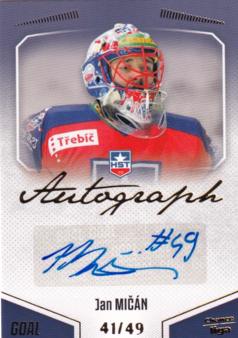Hokejová karta Jan Mičán Goal S1 2022-23 Autograph 41/49 č. A-31