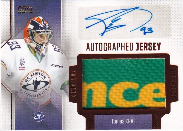 Hokejová karta Tomáš Král Goal S2 2022-23 Auto Jersey /25