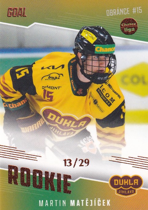 Hokejová karta Martin Matějíček Goal S2 2022-23 Rookie 13/29 č. 1
