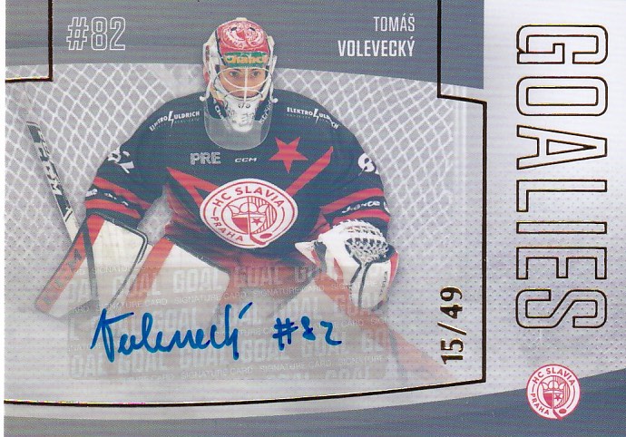 Hokejová karta Tomáš Volevecký Goal S2 2022-23 Goalies Auto