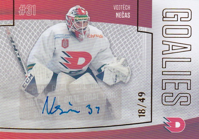 Hokejová karta Vojtěch Nečas Goal S2 2022-23 Goalies Auto