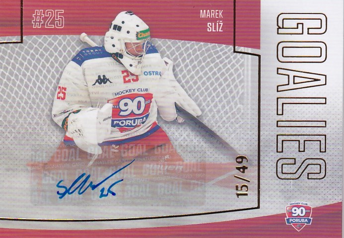 Hokejová karta Marek Slíž Goal S2 2022-23 Goalies Auto