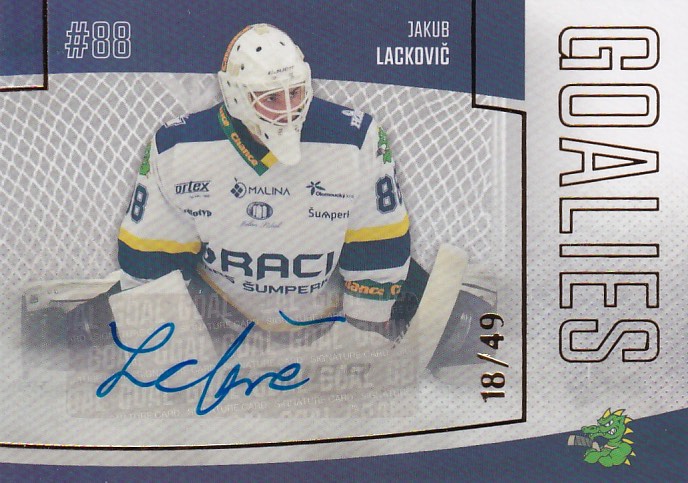 Hokejová karta Jakub Lackovič Goal S2 2022-23 Goalies Auto