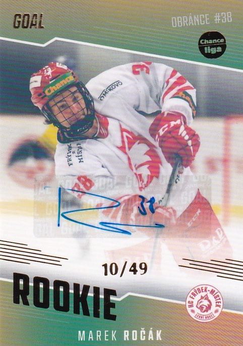 Hokejová karta Marek Ročák Goal S2 2022-23 Rookie Auto