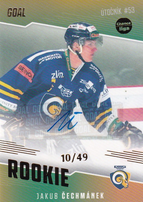 Hokejová karta Jakub Čechmánek Goal S2 2022-23 Rookie Auto