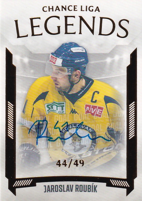 Hokejová karta Jaroslav Roubík Goal S2 2022-23 Legends Auto