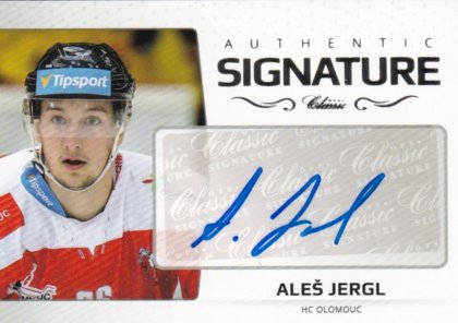 Hokejová karta Aleš Jergl OFS 2018-19 Série 2 Authentic Signature Platinum 