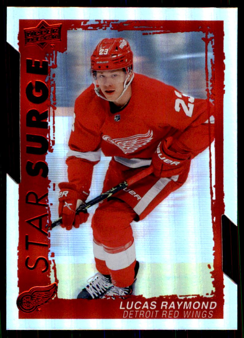Hokejová karta Lucas Raymond UD S1 2023-24 Star Surge RED Die-Cut č. SS-25