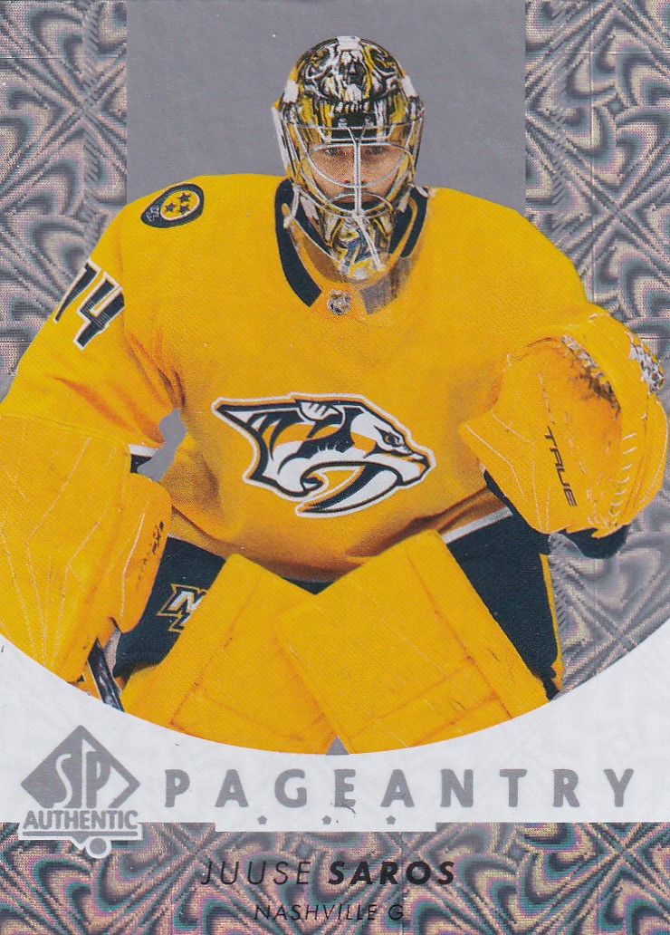 Hokejová karta Juuse Saros UD SP Authentic 2022-23 Pageantry č. P-21