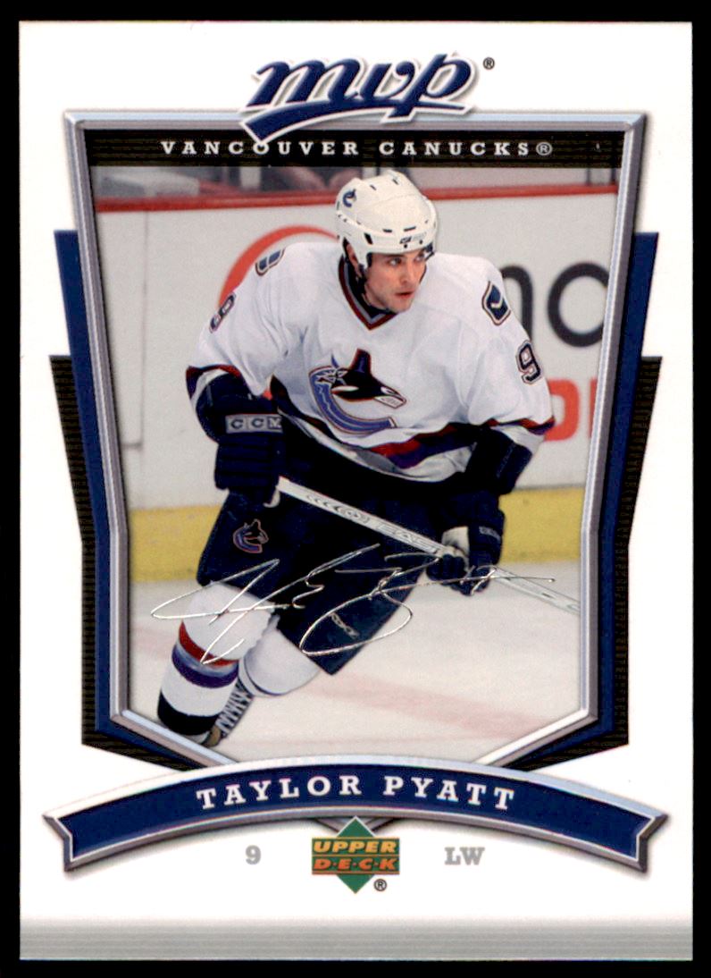 Hokejová karta Taylor Pyatt UD MVP 2007-08 řadová č.65