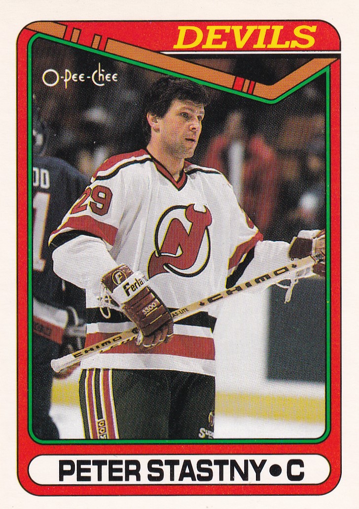Hokejová karta Peter Šťastný O-pee-Chee 1990-91 řadová č. 334