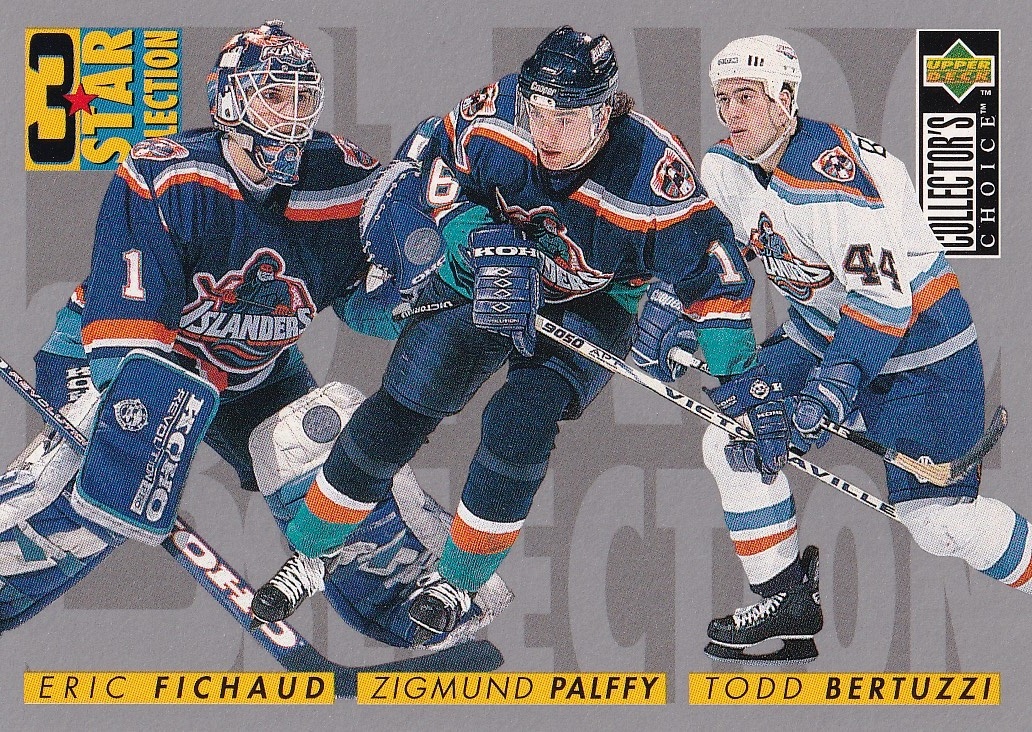 Hokejová karta Fichauld / Palffy / Bertuzzi UD Collector´s Choice 1995-96 3 Star Selection č. 323