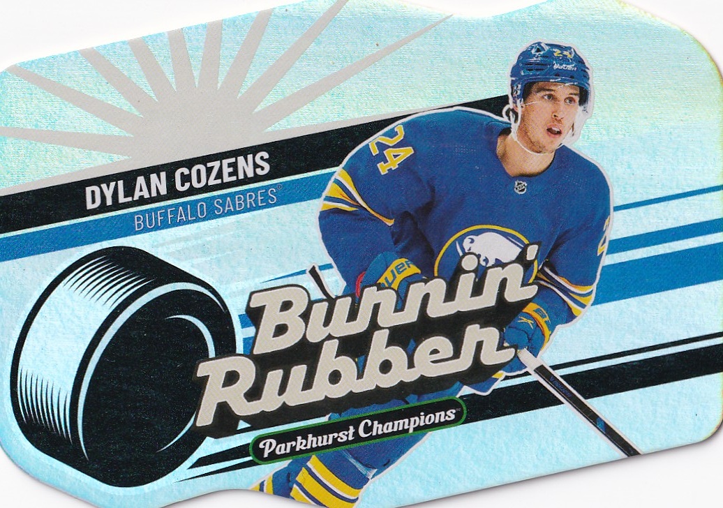 Hokejová karta Dylan Cozens UD Parkhurst 2023-24 Bunnin Rubber č. BR-14
